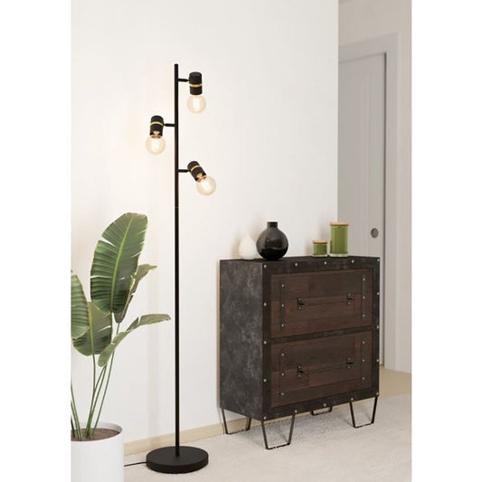 Lurone Table Lamp 3 Lights Black / Brass Steel - 900179N