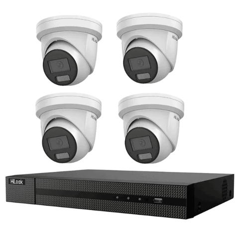 Hikvision HiLook 6MP IntelliSense 4CH CCTV Kit: 4 x IP Turret Cameras + 4CH NVR