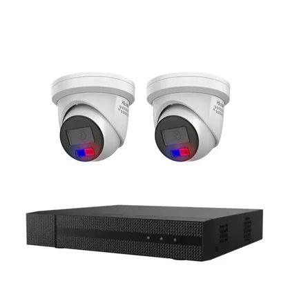 HiLook All-in-One Active Colour Deterrence 4CH CCTV Kit: 2 x IP Active Colour Camera+ 4CH NVR