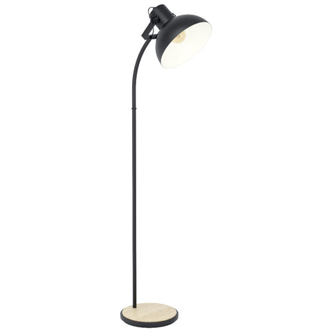 Lubenham 1 Light Floor Lamp Black / Brown - 43166N