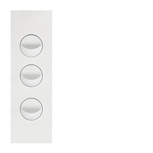 Hager Finesse 3 Gang Architrave Switch (Gloss White, Matt White or Matt Black) - WBQSA3 / WBQSA3-MW / WBQSA3-MB