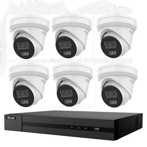 Hikvision Hilook 6MP 3 x T269, 3 x T262 6 Camera Kit - All in one Camera Active Colour Deterrence