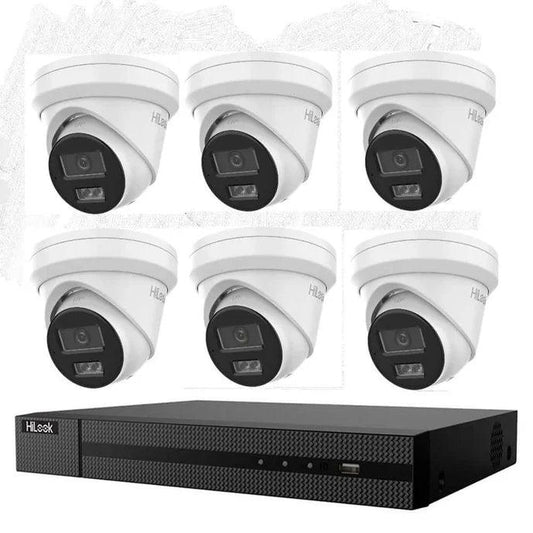 Hikvision Hilook 6MP 4 x T269, 2 x T262 6 Camera Kit - All in one Camera Active Colour Deterrence