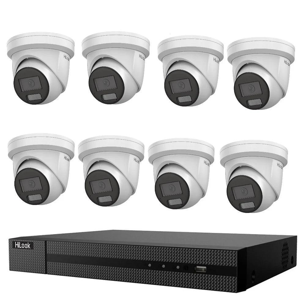 Hikvision HiLook 6MP IntelliSense 8CH CCTV Kit: 8 x IP Turret Cameras + 8CH NVR+3TB HDD