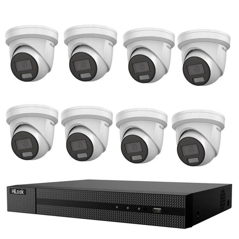 HiLook All-in-One Active Colour Deterrence 8CH CCTV Kit: 8 x IP Active Colour Camera+ 8CH NVR