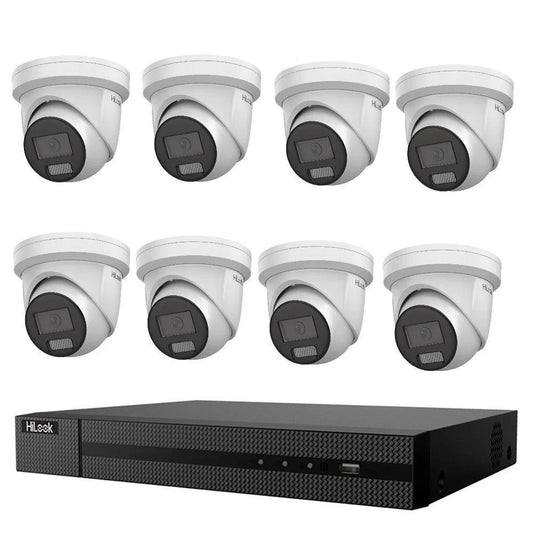 HiLook All-in-One Active Colour Deterrence 16CH CCTV Kit: 8 x IP Active Colour Camera+ 16CH NVR