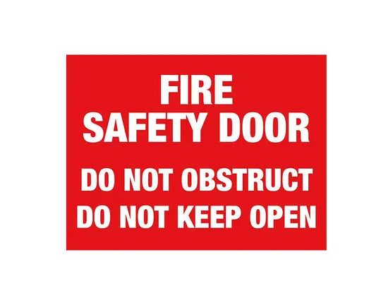 PVC Fire safety door do not obstruct do not keep open Sign - FDDNKO-LARGE