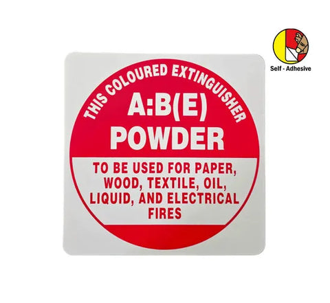 Self-adhesive ABE Extinguisher I.D Sign - IDABESA