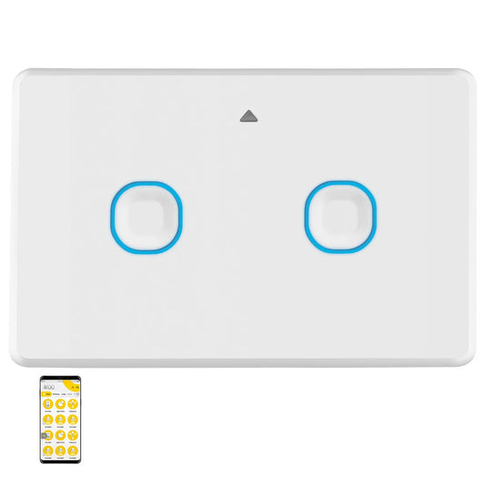 Mercator Ikuü Smart Zigbee Double Gang Light Switch with Neutral - SSW02GN-ZB