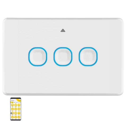 Mercator Ikuü Smart Zigbee Triple Gang Light Switch with Neutral