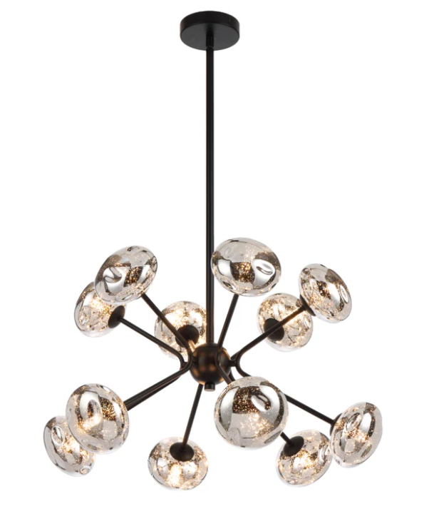 Telbix VARLIN 12 LIGHT or 18 LIGHT PENDANT VARLIN PE12-BKMR / VARLIN PE18-BKMR