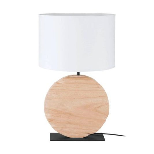 Contessore Table Lamp H635mm Black Steel Brown Wood - 39916N