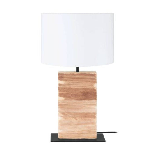 Contessore Table Lamp H625mm Black Steel Brown Wood - 39917N